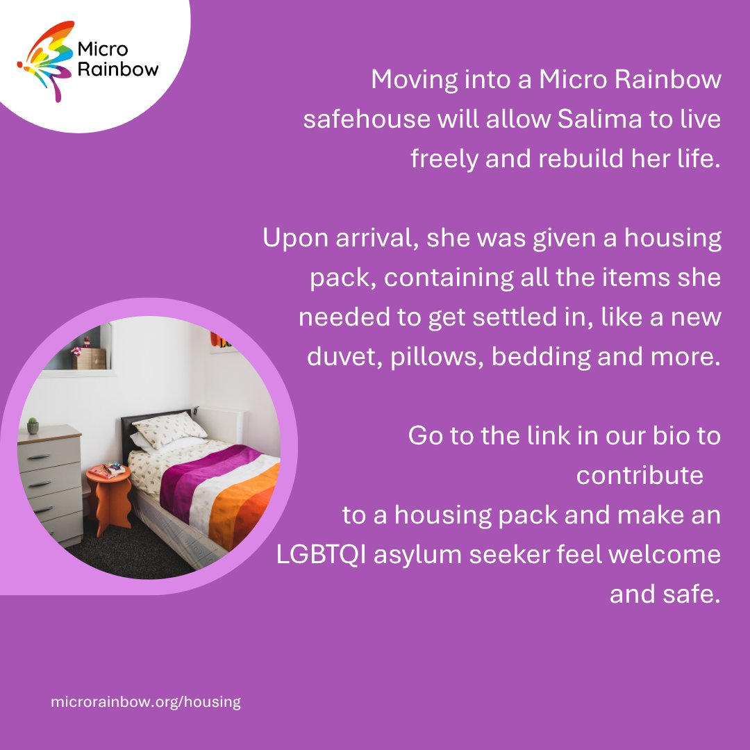 We have welcomed Salima, a lesbian woman from Rwanda, to our safe housing 🏠🏳️‍🌈

In Rwanda, LGBTQI people face discrimination, harassment, and violence. Now, in a safe environment, Salima can focus on her asylum claim and rebuild her life.
 
#LGBTQI #RefugeesWelcome