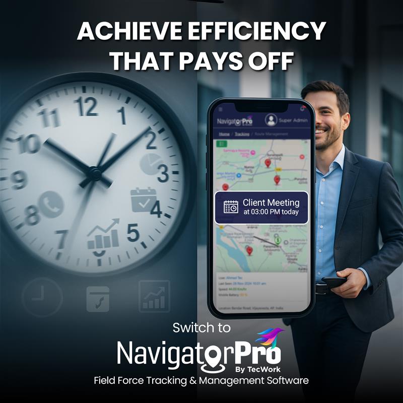 NavigatorPr0's tweet image. Missed calls. Lost leads. Forgotten meetings. ⏳
With NavigatorPro, your day runs on time—every time.
📲 Smart reminders. Real results.
Efficiency that pays off. Visit us at: shorturl.at/ix2Vl
#visitscheduling #trackingsoftware #fieldforcetracking #fieldforcemanagement