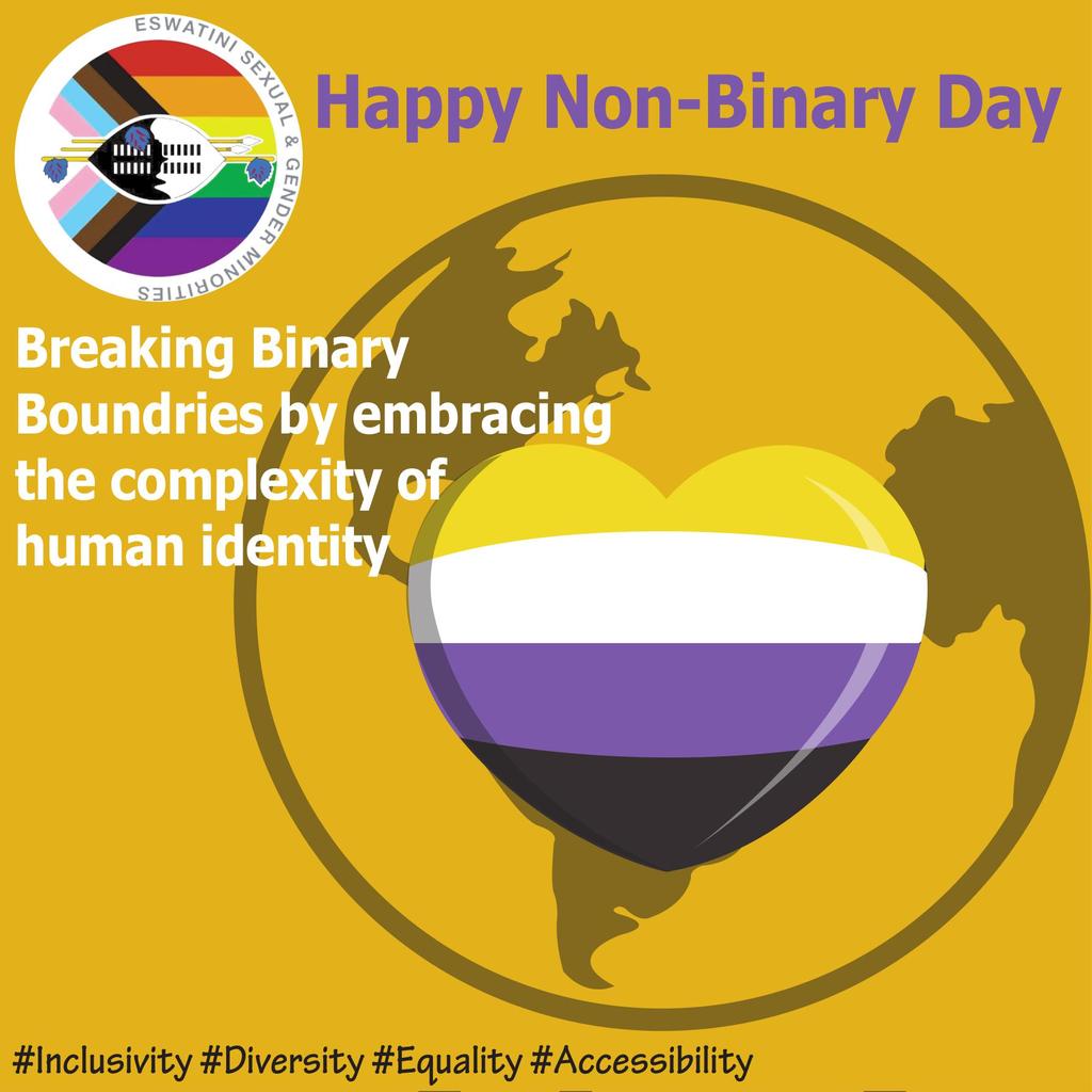 Today we are celebrating the beauty of Non-binary identities as well as promoting a world where everyone can live in their own unique way 
#InclusivityDiversityEqualityAccessibility
#registerESGM
#AWARE
#VoicesOfChange