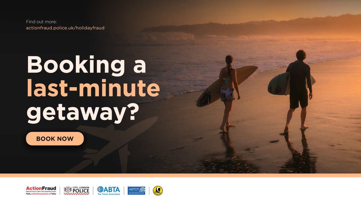 actionfrauduk's tweet image. 🔒If your email account is compromised, your holiday booking could be too.
✅Use 3 random words to create a strong password and separate password for your email account.
✅ Enable 2-step verification
Find out more: stopthinkfraud.campaign.gov.uk/protect-yourse…
#StopHolidayFraud
