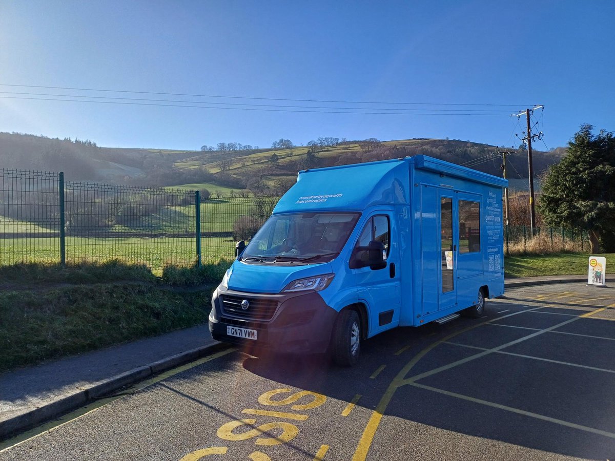 This is our NEW JCP Van delivering outreach services to communities in North and Mid Wales

Providing voluntary support to individuals, help with job applications, interview skills and CVs. 

Monday - 10am to 3pm
Canolfen Ni
London Rd
Corwen 
LL21 0DP