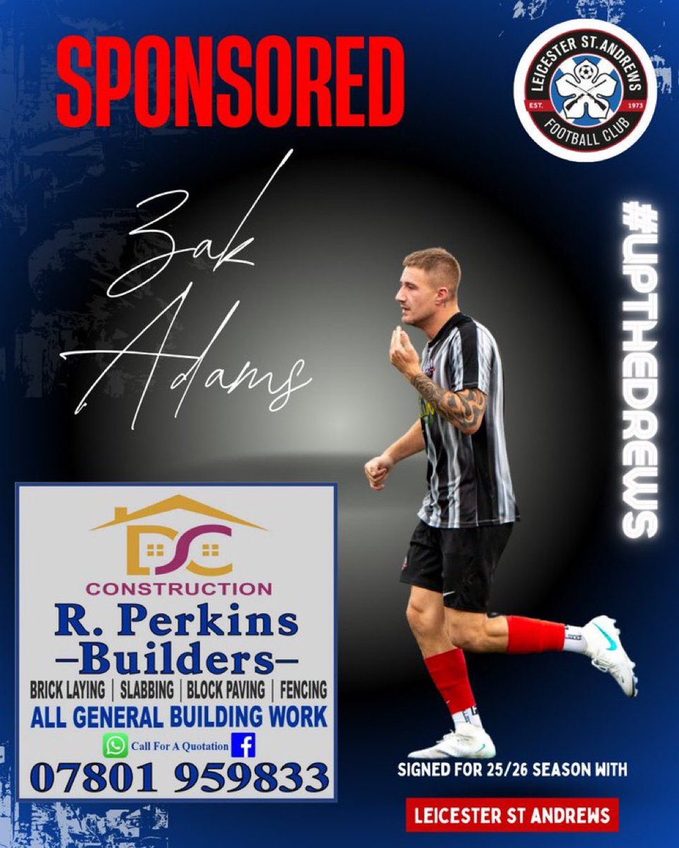 Leicester St Andrews FC (@standrewsbar) on Twitter photo 📣 Player Sponsorship – £150!
Another reminder that you can support Leicester St Andrews and promote your business at the same time! Sponsor a player!
This includes socials promo, graphic feature & season-long shoutouts!
DM us or email standrewsfc@outlook.com to get involved. 📣 Player Sponsorship – £150!
Another reminder that you can support Leicester St Andrews and promote your business at the same time! Sponsor a player!
This includes socials promo, graphic feature & season-long shoutouts!
DM us or email standrewsfc@outlook.com to get involved.