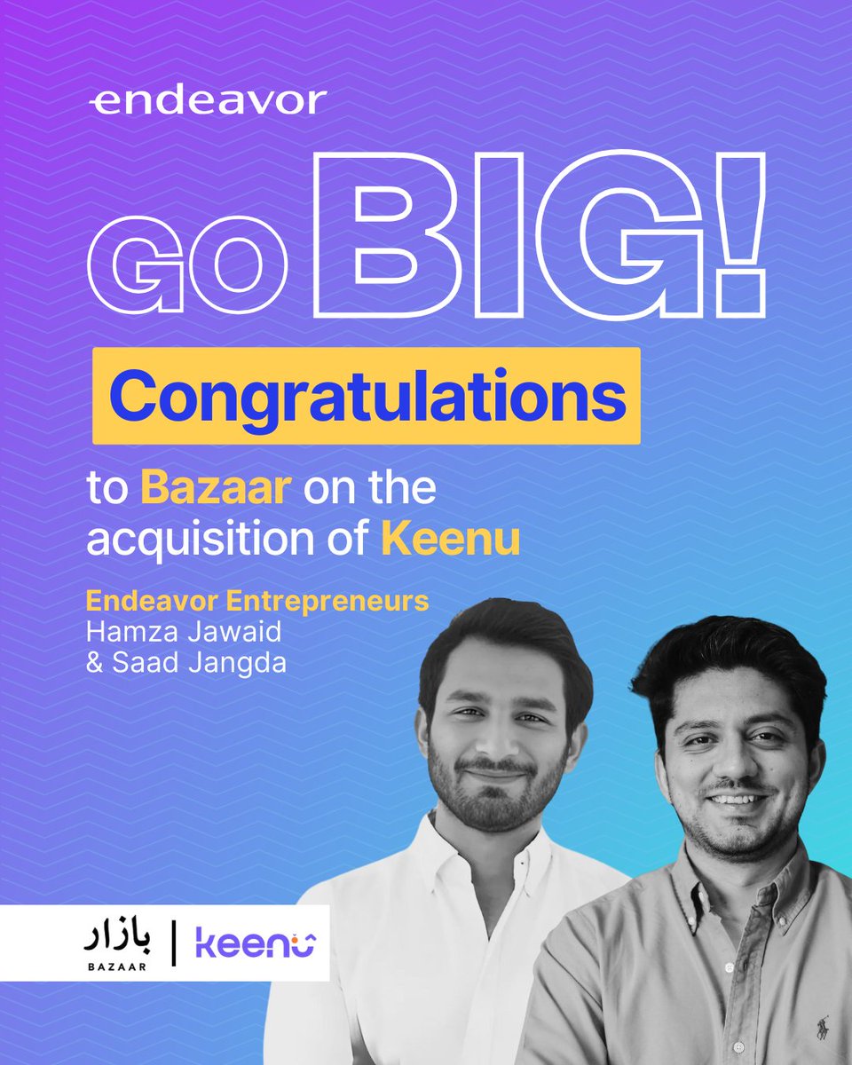 High-impact founders don’t just dream big—they build the rails to get there.

With its <a href="/KeenuPak/">Keenu.pk</a> acquisition, <a href="/BazaarTechPK/">Bazaar Technologies</a> is shaping Pakistan’s first homegrown digital commerce ecosystem.

Fintech, retail &amp; trust—built to scale, together.