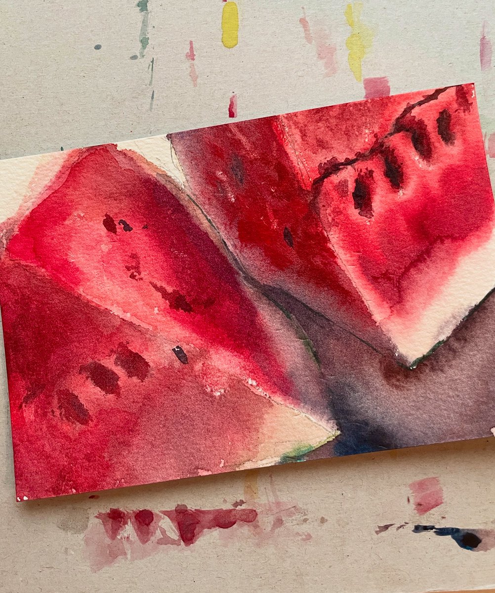 🍉　#watercolor #watermelon