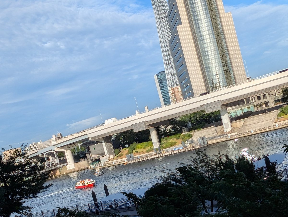 吾妻橋、物々しい。
消防車も3台いる。
数年振りのドザエモンかしら・・