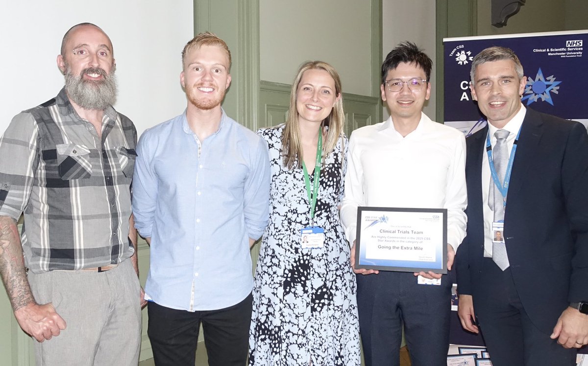 MFT_CSS's tweet image. 💫 Congratulations to the Clinical Trials Team in @MFT_Pharmacy for being Highly Commended in the Going the Extra Mile category! The team were nominated for the opportunities they create for our patients to access innovative clinical trials, leading regionally and nationally 💫