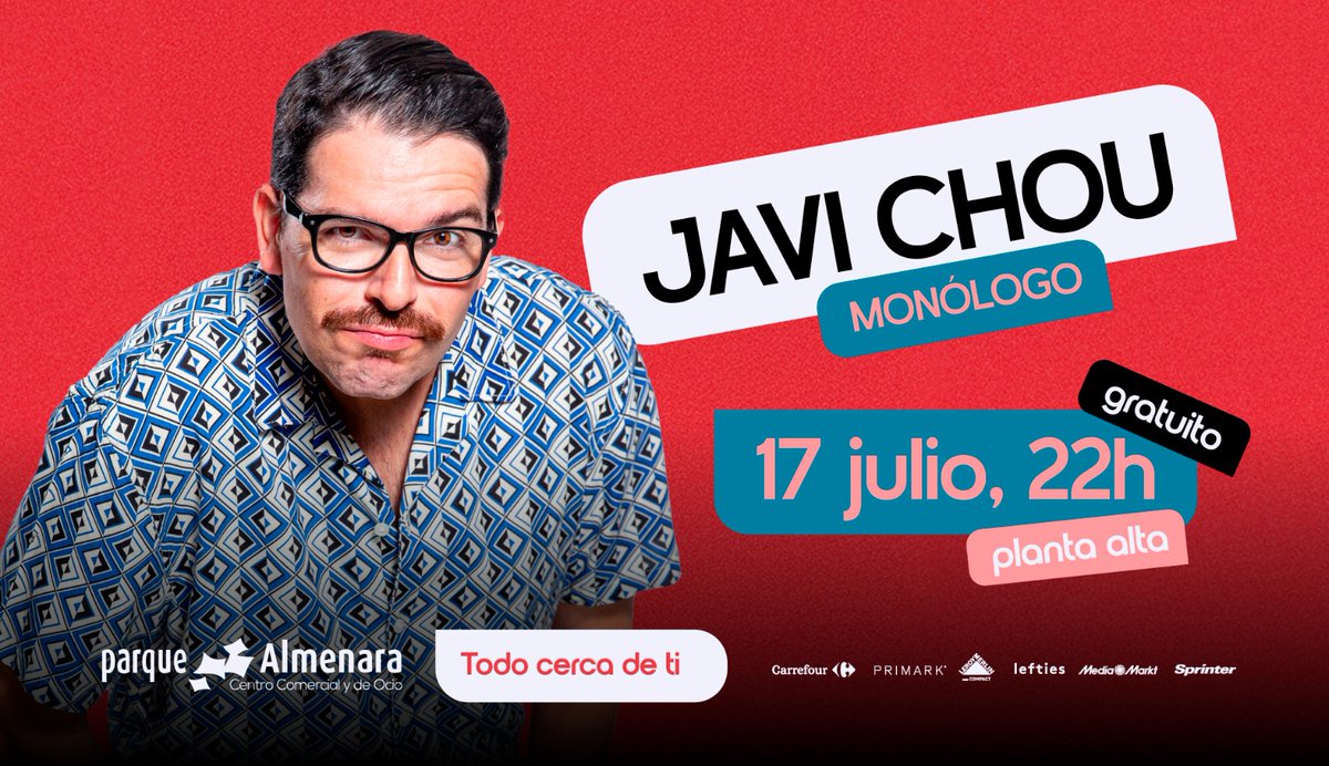 ParqueAlmenara's tweet photo. 🎤 Este jueves 17 prepárate para reír con Javi Chou en la planta de restauración de Parque Almenara 🤣
🕗 A las 22:00h, acceso gratuito
🍔 Cena, monólogo y planazo de verano 🔥
#JaviChou #Monólogo #HumorEnLorca #ParqueAlmenara #TodoCercadeTi #PlanDeJueves #RisasAseguradas https://t.co/rPMGBCIF8s
