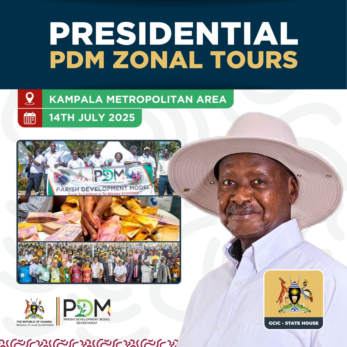 Government Citizen Interaction Centre (@gcicuganda) on Twitter photo H.E. <a href="/KagutaMuseveni/">Yoweri K Museveni</a> today begins the PDM assessment tour of Kampala. #PDMChangingLives #OpenGovUg H.E. <a href="/KagutaMuseveni/">Yoweri K Museveni</a> today begins the PDM assessment tour of Kampala. #PDMChangingLives #OpenGovUg
