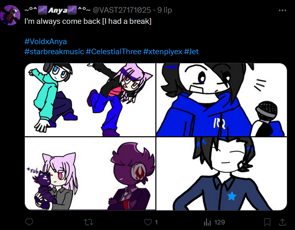 GasMasked_Polon's tweet image. A bit of parish news for Starbreaks fandom lol
For those who may not know, there's a kid who steals art and uses it without crediting the author.
So if you draw Void, Star, or his characters, make sure to block this brainlet @VAST27171025
#fnfvoid #void #Starbreak