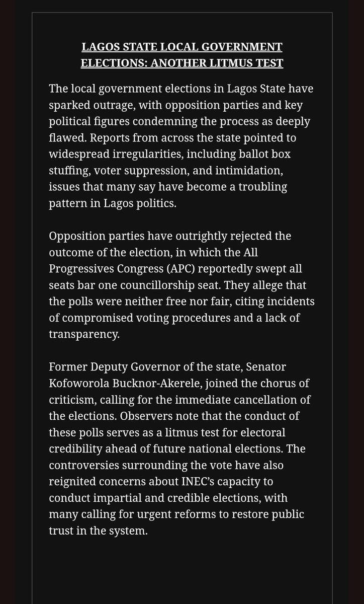 This week's Stomach Infrastructure newsletter, we discuss;
- Buhari's death, legacies and post-Buhari ahead of 2027

- President Tinubu (now) worrisome disappearances + more

Click to read: mailchi.mp/culturecustodi…