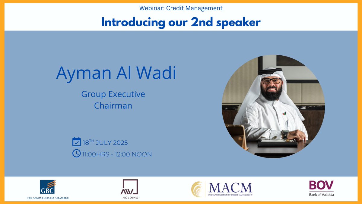 🎙️ Introducing Our 2nd Speaker – Ayman Al-Wadi
 📅 18th July 2025 | 🕚11:00 – 12:00 | 💻 Online (Zoom)

🔗 Register here: us02web.zoom.us/webinar/regist…