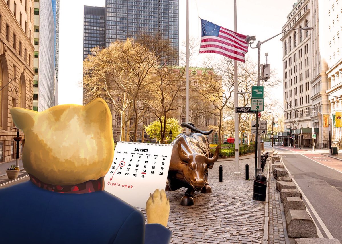 neiro's tweet image. Kicking off Crypto Week with the Wall Street Bull, set for a strong start!