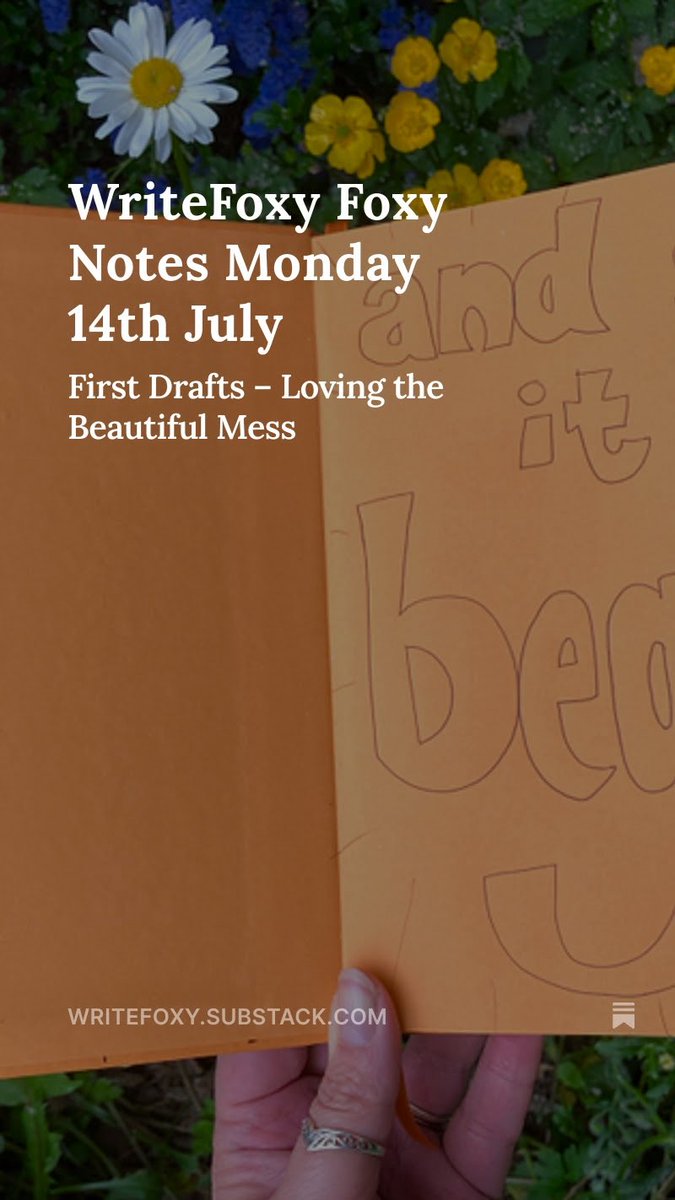 wurdsmyth's tweet image. Lovely #writers, what do you think about first drafts? I love them for all their energy and beautiful messiness, but I know I’m probably in the minority!
So, how do you love your first messy drafts? This week’s #WriteFoxy Foxy Notes are here to help!
writefoxy.substack.com/p/writefoxy-fo…