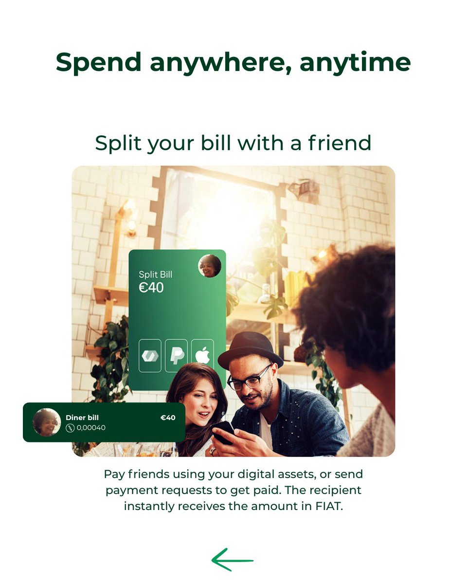 🏧 ATM cash
🛒 In-store payments
💻 Online shopping
🤝 Split bills with friends