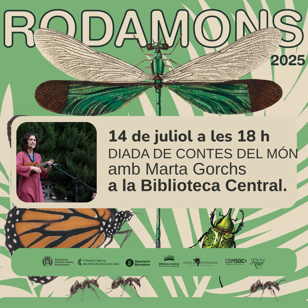 COMSOC - Comunicació Social (@comsoc_cat) on Twitter photo Us convidem a sentir contes que reflexionen sobre  temes ecosocials de la mà d’uns personatges molt carismàtics. Anoteu a  l’agenda!
A la Biblioteca Central de Santa Coloma de Gramenet els dilluns - 18h. Amb Marta Gorchs <a href="/rahmonades/">Rah-mon Roma 🎗</a> i <a href="/jorditonietti/">jordi tonietti</a>  
✨ja.cat/rodamons Us convidem a sentir contes que reflexionen sobre  temes ecosocials de la mà d’uns personatges molt carismàtics. Anoteu a  l’agenda!
A la Biblioteca Central de Santa Coloma de Gramenet els dilluns - 18h. Amb Marta Gorchs <a href="/rahmonades/">Rah-mon Roma 🎗</a> i <a href="/jorditonietti/">jordi tonietti</a>  
✨ja.cat/rodamons
