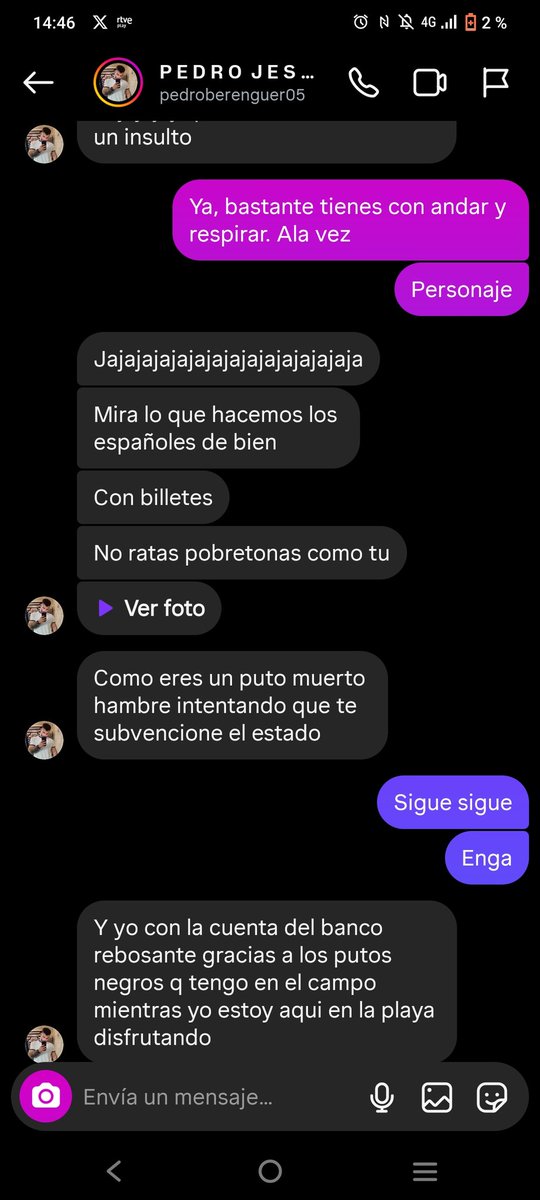 Ceci_Esteve's tweet image. Algunas de las perlas que me dejan esos españoles de bien, que van pegando palizas a los chavales por su cultura. Son muy valientes detrás de una red @NucleoNEsp o @revuelta_es
Solo desprenden bulos, odio y violencia. No lo olvidamos, habrá una respuesta colectiva.
Caza al nazi.