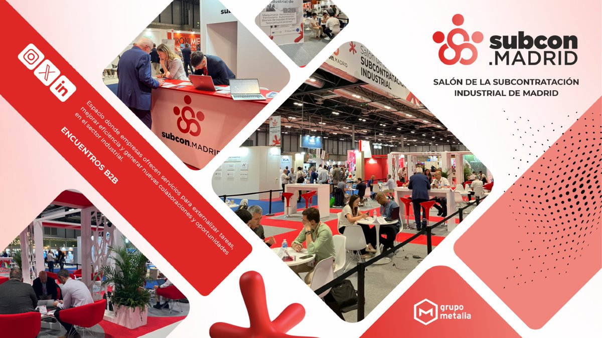 SubconMADRID's tweet image. 🔴#SubconMadrid | 🚀 ¡Llega la segunda edición de 𝐒𝐮𝐛𝐜𝐨𝐧.𝐌𝐚𝐝𝐫𝐢𝐝! Un evento 100% enfocado en la #subcontratación industrial, con encuentros #B2B, #networking y oportunidades reales para el sector. ¡Nos vemos en 𝟐𝟎𝟐𝟔! 🚀 #Industria #Empresas #Colaboración