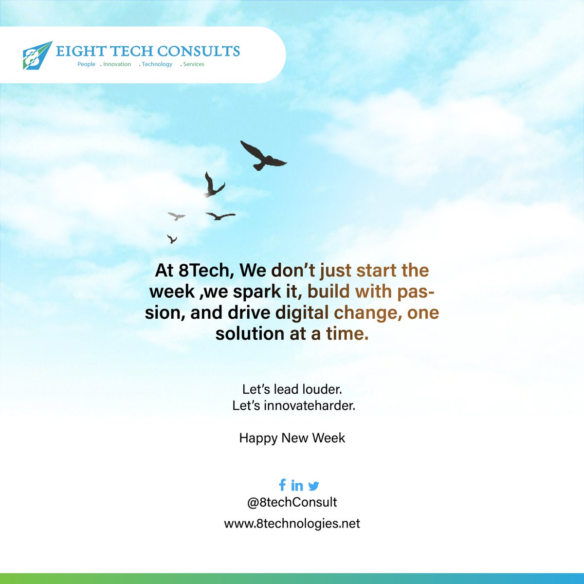 8TechConsults's tweet image. The week has officially started