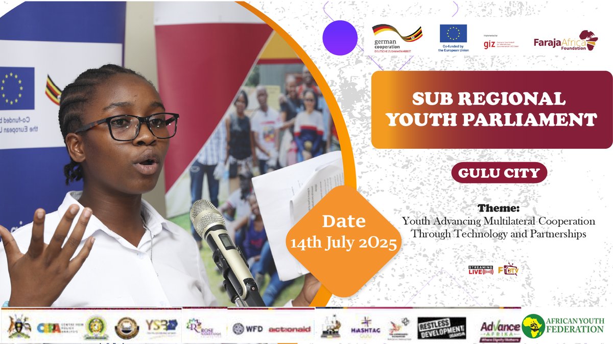 We are live in Gulu for the Northern Uganda #YouthParliamentUG, where youth leaders from across the region are debating critical issues affecting their communities.

Today's motions include:

1. The Balaalo crisis &amp; land rights
2. Barriers to youth political participation
3. Gaps