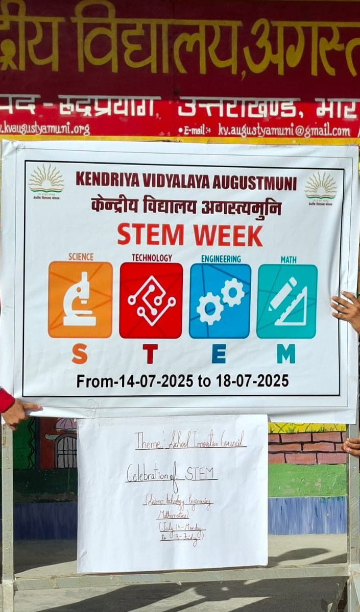 kvaug1947's tweet image. "Celebrating #STEMWeek in full spirit!
Today's theme: School Innovation Council — igniting young minds with creativity, problem-solving, and futuristic ideas.
#STEM #InnovationInEducation #FutureReady #SchoolInnovationCouncil"
@KVS_HQ
@FanpageKvs
@ro_kvs
@EduMinOfIndia