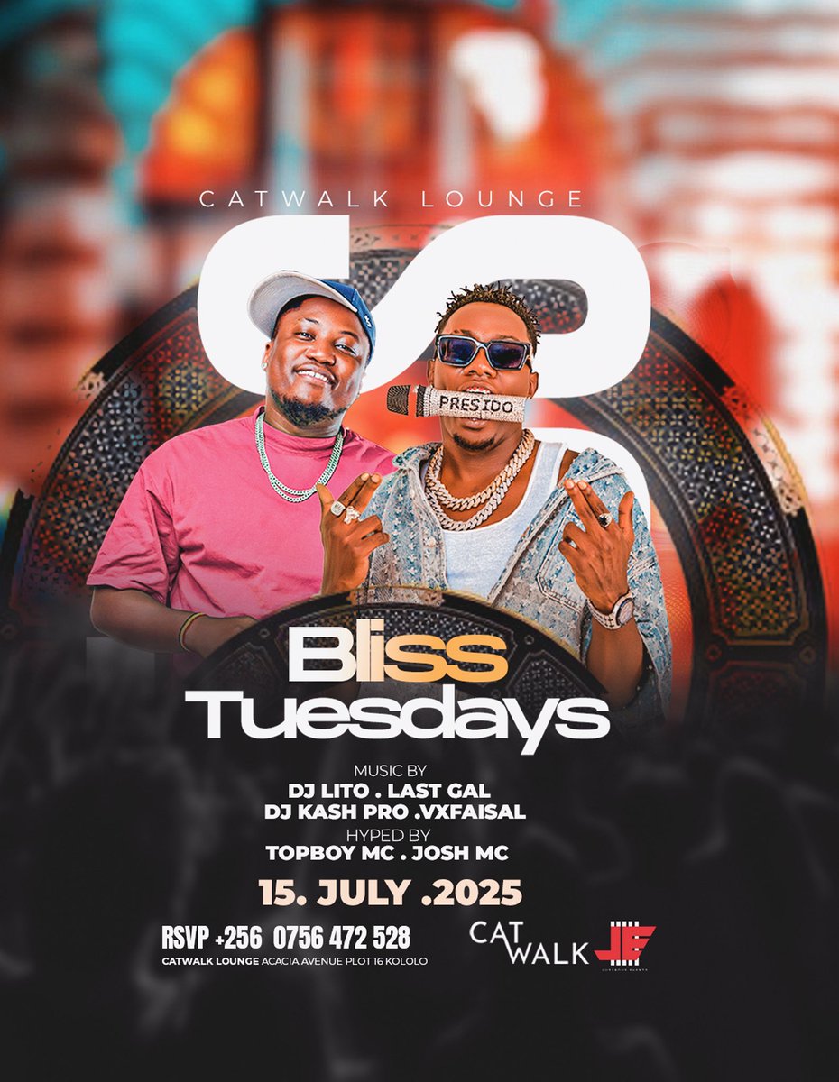 CatwalkKla's tweet image. BLISS TUESDAY night Get ready to dance to the beats of @djlitoug @the_lastgal @djvxfaisal @iamkashpro @topboymcofficiall @hype_cartel1 spinning all your favorite tracks! Hosted by @lustrous_events_