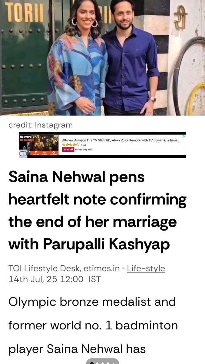 Krishan Kapoor (@krishkapoor) on Twitter photo Saina Nehwal confirms separation from husband after 7 years. TOI report.
Institutions of marriage are collapsing.
<a href="/realsiff/">SIFF - Save Indian Family Foundation</a>
#Scrap125crpc
#falsecaseday
#498A
#DomesticVoilence
#NoAlimony
#Maintenance
#parentalAlienation Saina Nehwal confirms separation from husband after 7 years. TOI report.
Institutions of marriage are collapsing.
<a href="/realsiff/">SIFF - Save Indian Family Foundation</a>
#Scrap125crpc
#falsecaseday
#498A
#DomesticVoilence
#NoAlimony
#Maintenance
#parentalAlienation