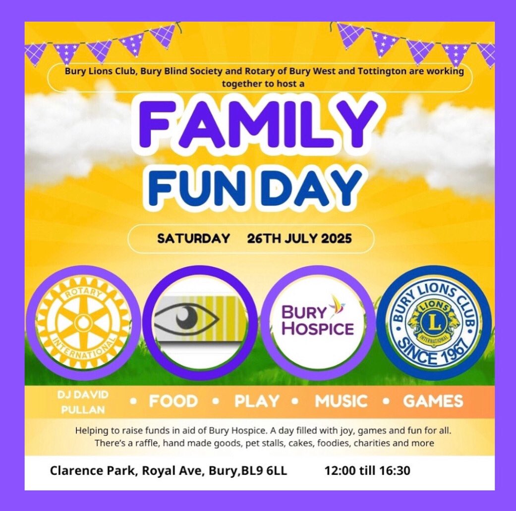 alwaystimefora's tweet image. Save the date - Saturday 26th July. I will be at Clarence Park for a family fun day, 12-4.30pm. 😊 #clarencepark #familyfunday #brownies #blondies #rockyroad #glutenfreeflour #homebaking #bury #buryhospice #burylions #rotary #weekend #weekendtreats #tasty #supportlocal