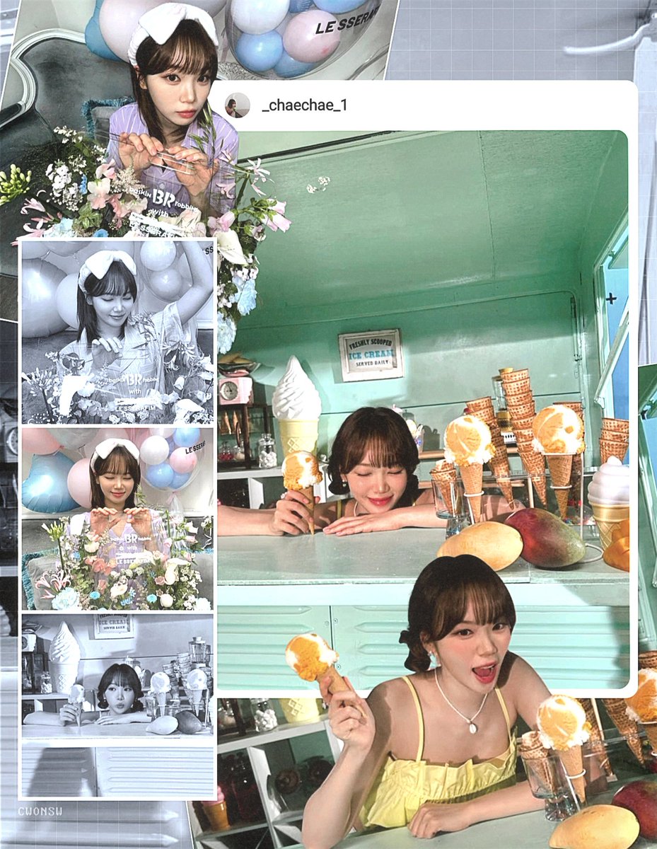 cwonsw's tweet image. chaewon for baskin robbins🍦