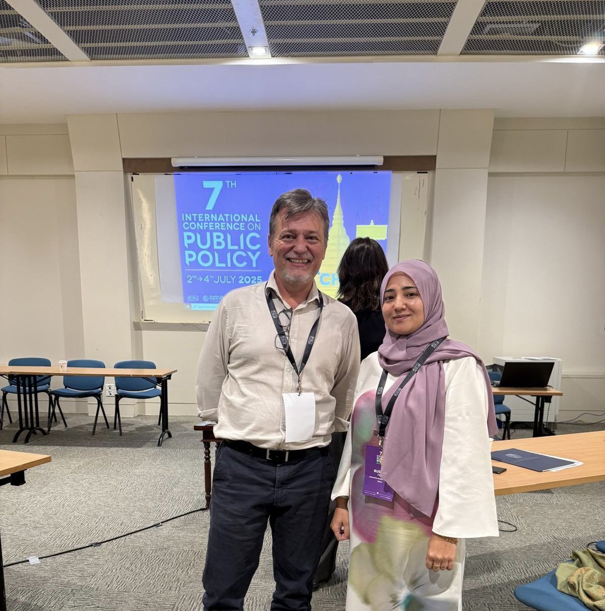 policyCollege's tweet image. Dr. Bushra Faizi, Post doc at the #CPP, presented her research at 7th International Conference on Public Policy #ICPP7 held in Chiang Mai, Thailand, contributing to the discussion on #SDG implementation and policy resilience in the Global South.