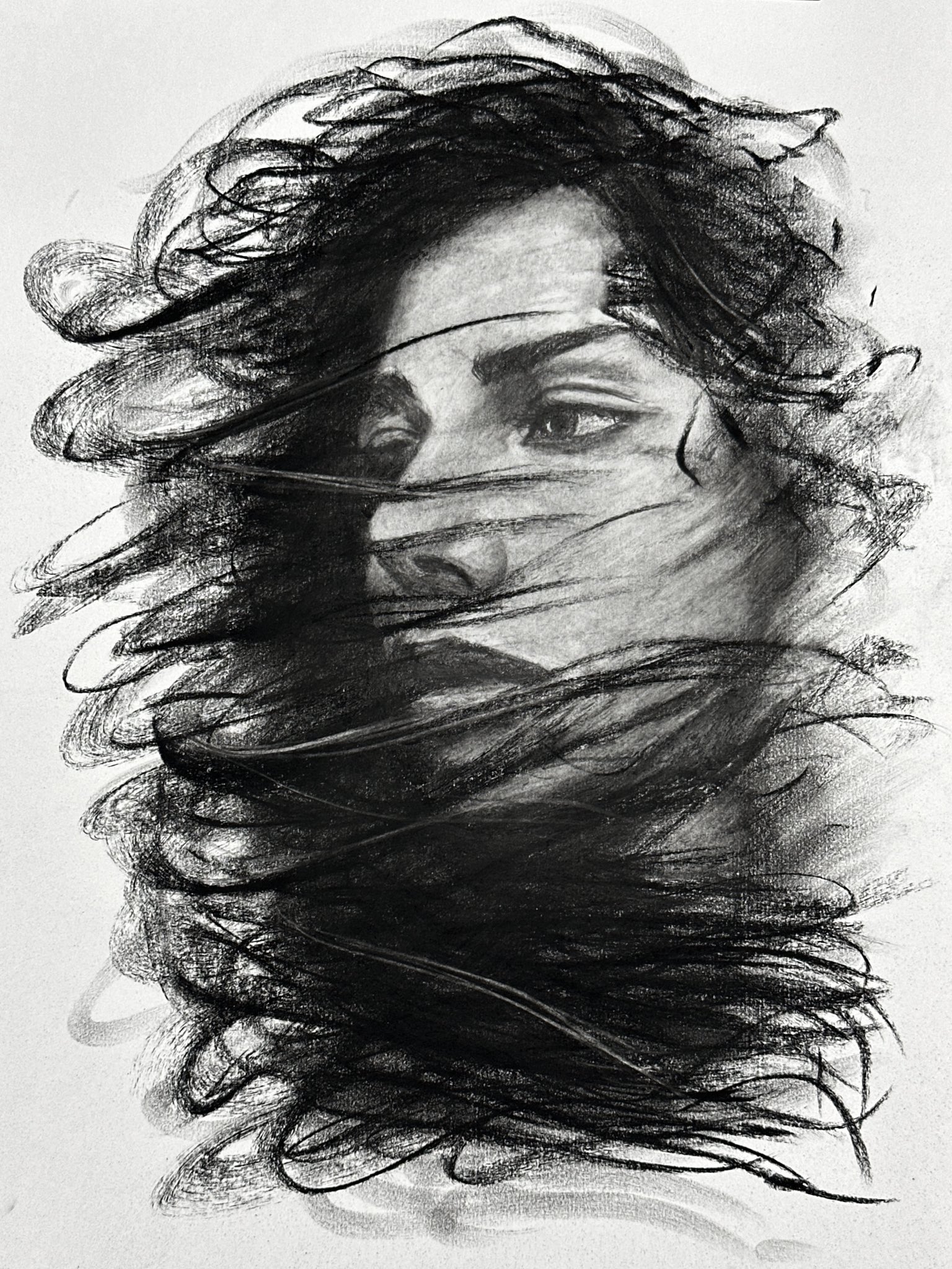 木炭画 人物画 B4サイズ 木炭画 - Search / X