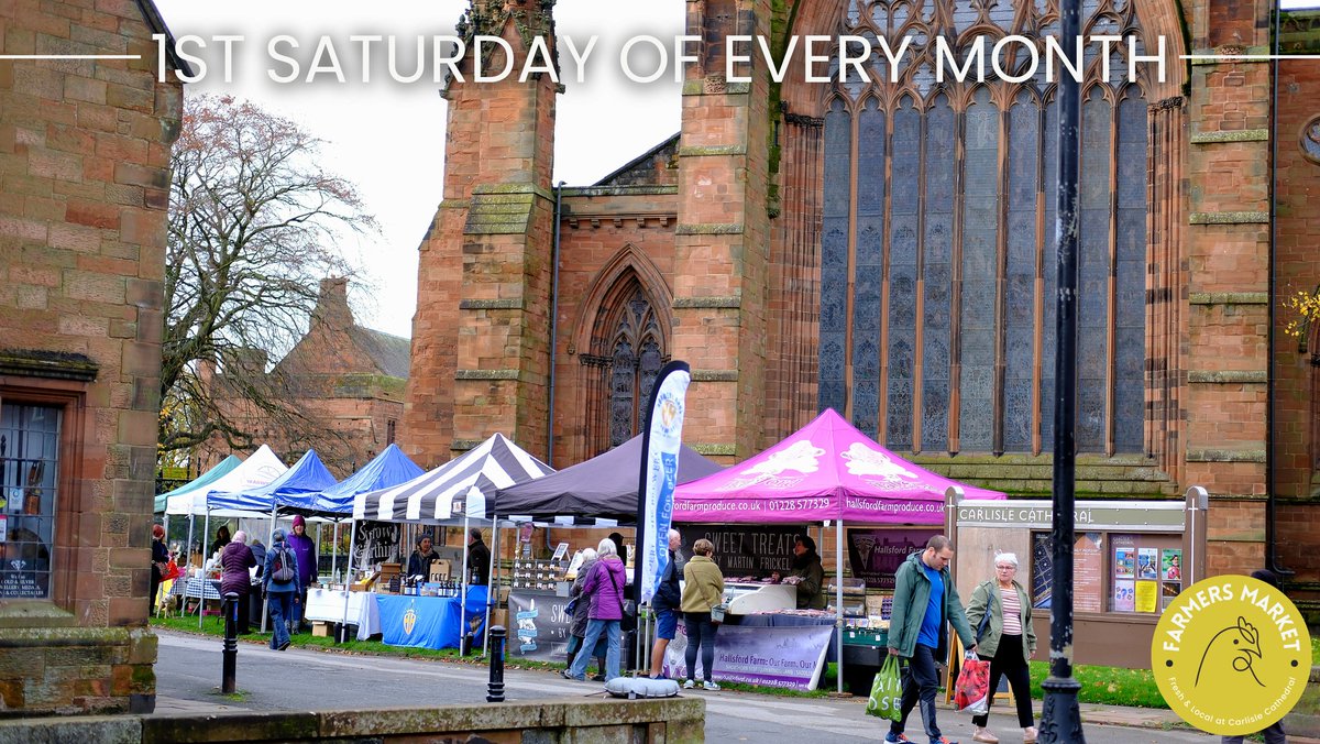 DiscoverCarlisle (@discovercarlisl) on Twitter photo Join <a href="/CarlisleCath/">Carlisle Cathedral</a> for the monthly #Carlisle #FarmersMarket on Saturday 2 August.
In the historic grounds of #CarlisleCathedral, you’ll find everything from #homemade goodies to #artisan #crafts, #charity stalls, and #gifts - tinyurl.com/mr2cvtcb
#Cumbria #local #market Join <a href="/CarlisleCath/">Carlisle Cathedral</a> for the monthly #Carlisle #FarmersMarket on Saturday 2 August.
In the historic grounds of #CarlisleCathedral, you’ll find everything from #homemade goodies to #artisan #crafts, #charity stalls, and #gifts - tinyurl.com/mr2cvtcb
#Cumbria #local #market