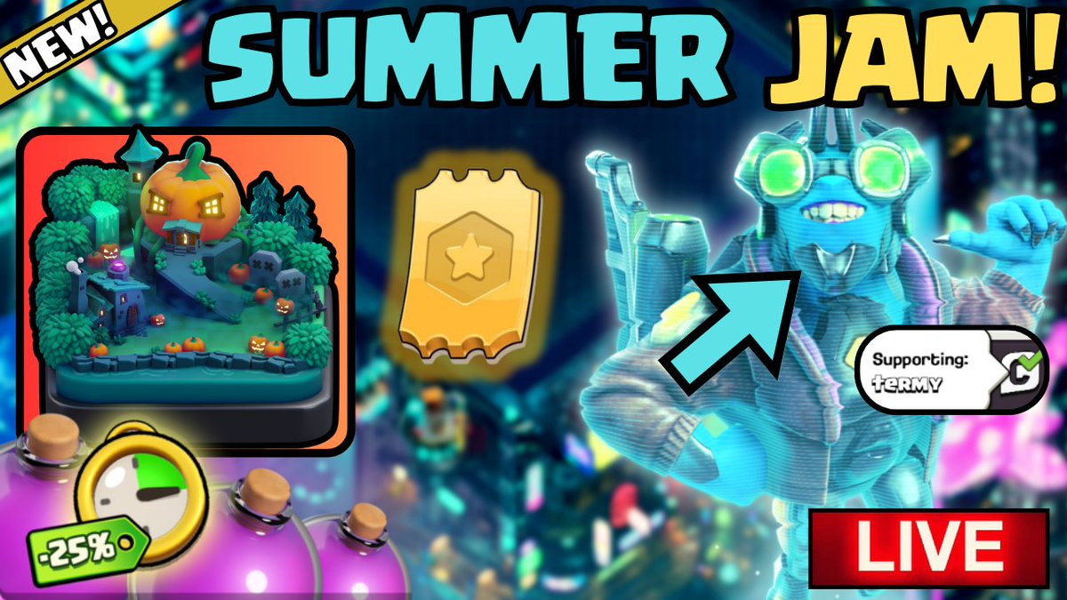 NEW Cyber Hologram Deco! MINI SPOTLIGHT Event and Elixir Summer Jam!

+ Throwers in Legend League

Watch LIVE! - twitch.tv/termynater_

#ClashOfClans