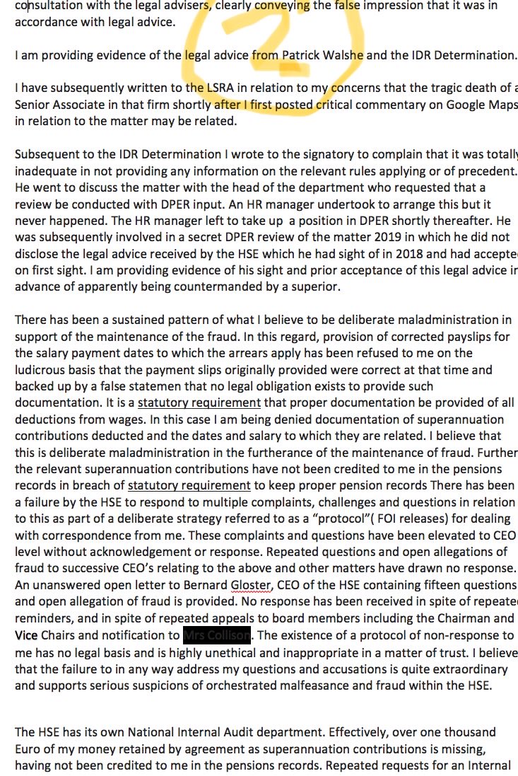 TomTSHogan's tweet image. Draft for Statement Invited by Garda re Criminal Complaints of Accessory to Theft and Fraud Against an HSE Board Member.
The person in question has not responded to multiple communications including one attaching this draft.
There is a blanket “protocol” of HSE non-response!