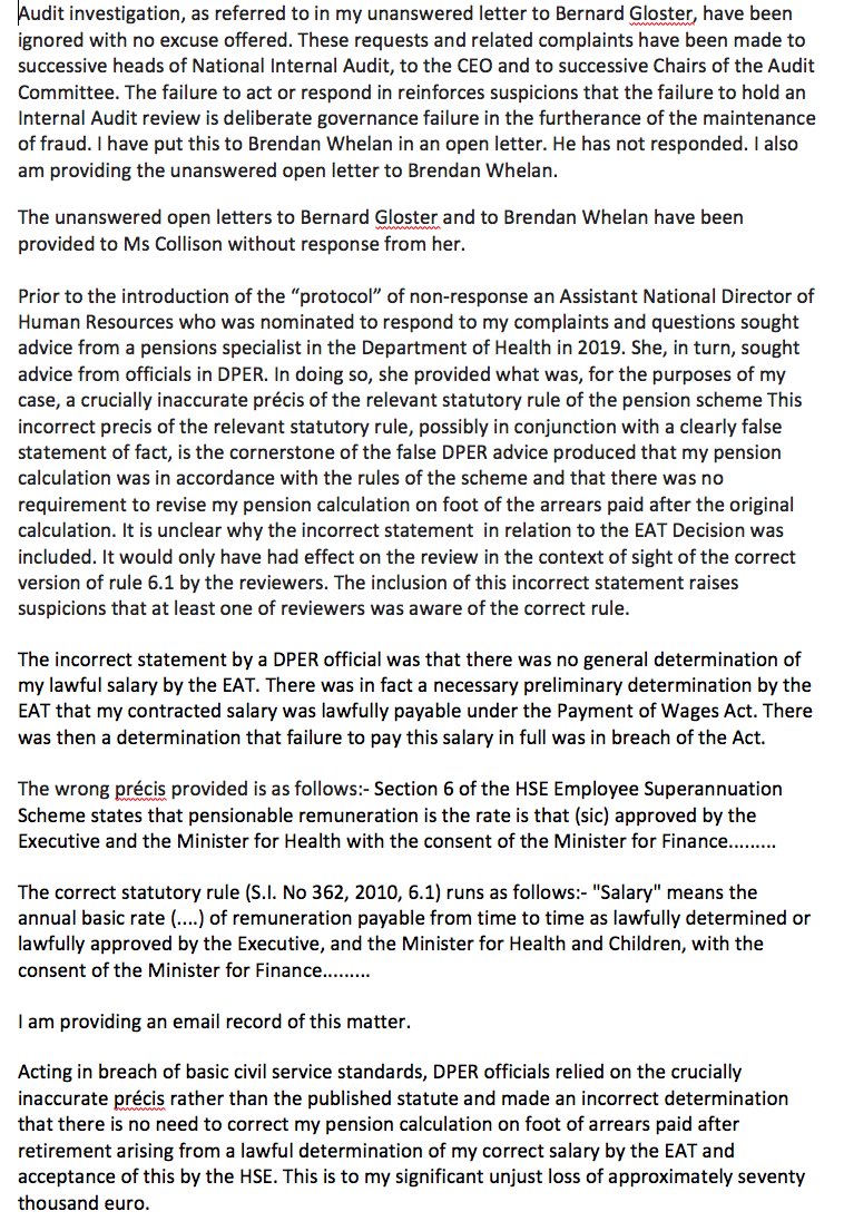 TomTSHogan's tweet image. Draft for Statement Invited by Garda re Criminal Complaints of Accessory to Theft and Fraud Against an HSE Board Member.
The person in question has not responded to multiple communications including one attaching this draft.
There is a blanket “protocol” of HSE non-response!