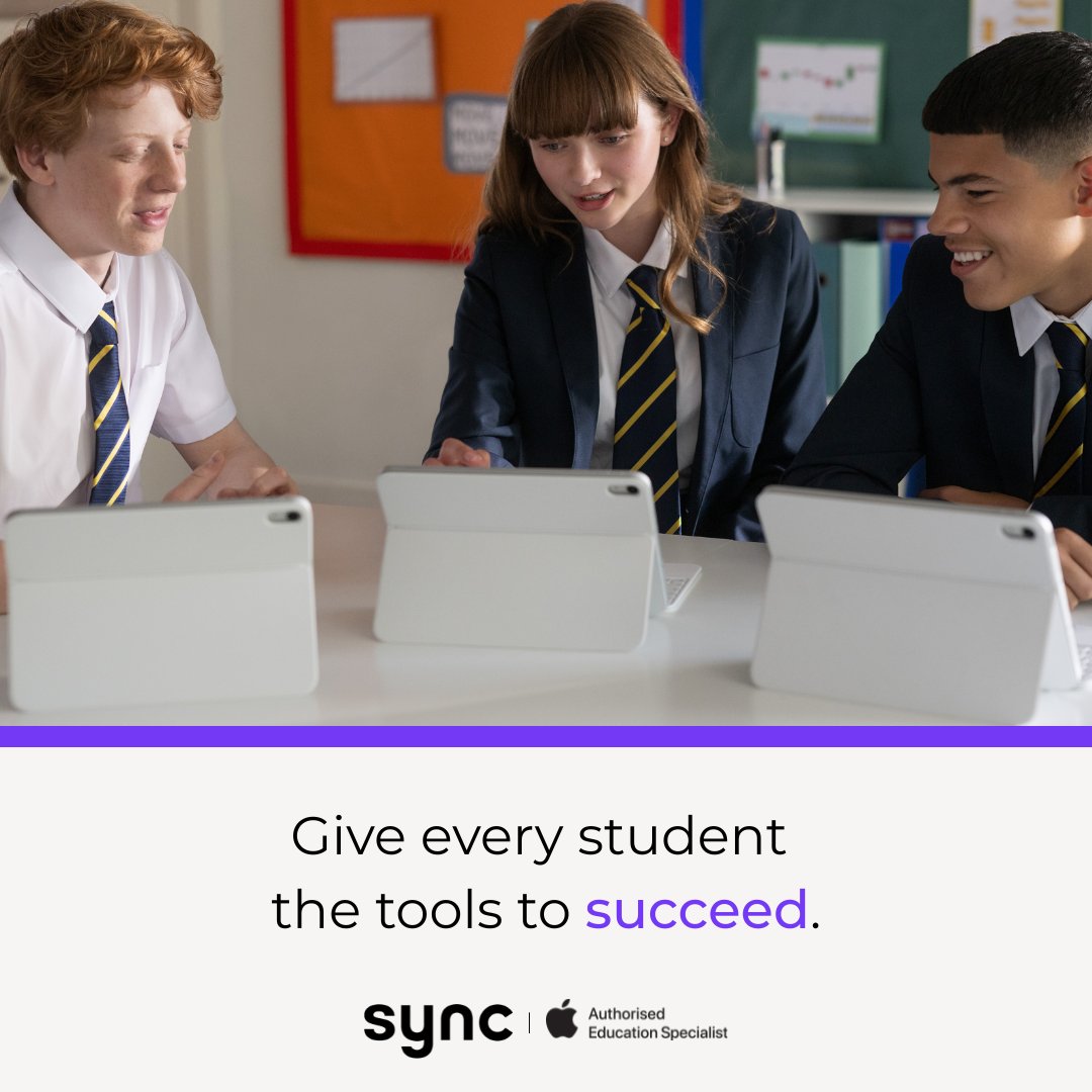 Give every student the tools to succeed ✨

From voice dictation to screen readers, iPad helps create a more inclusive learning environment right out of the box.

Explore how you can support students of all abilities today with iPad:

wearesync.co.uk/education/ipad…