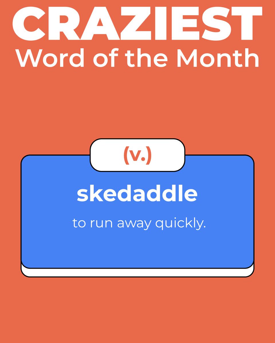 kalvielearning's tweet image. If you’ve ever made a quick escape after saying something awkward, you’ve skedaddled! 🚀

Example: “I accidentally called my teacher ‘Mom’ and had to skedaddle out of there!”

#Skedaddle #FunnyWords #EmbarrassingMoments #WeirdWords #FunWithLanguage