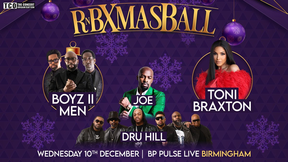 bp pulse LIVE (@bppulselive) on Twitter photo π₯ JUST ANNOUNCED π₯
The R&B Xmas Ball 2025 is coming to Birmingham, featuring <a href="/BoyzIIMen/">Boyz II Men</a> <a href="/tonibraxton/">Toni Braxton</a>, <a href="/JoeThomas4real/">JOE</a>, <a href="/DruHill4Real/">Dru Hill</a>, plus UK support!
π
10 December 2025
ποΈ Tickets on sale Friday 25 July at 10am! Sign up NOW for venue presale access: bit.ly/3IlrLlD π₯ JUST ANNOUNCED π₯
The R&B Xmas Ball 2025 is coming to Birmingham, featuring <a href="/BoyzIIMen/">Boyz II Men</a> <a href="/tonibraxton/">Toni Braxton</a>, <a href="/JoeThomas4real/">JOE</a>, <a href="/DruHill4Real/">Dru Hill</a>, plus UK support!
π
10 December 2025
ποΈ Tickets on sale Friday 25 July at 10am! Sign up NOW for venue presale access: bit.ly/3IlrLlD