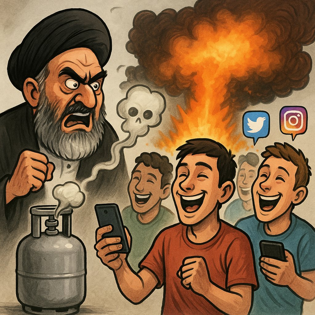 When the regime explodes 💥 – the internet explodes with laughter 😂: Reports of gas leaks in the country amidst repeated mysterious explosions are sparking ridicule and mockery among Iranian users who are fed up.