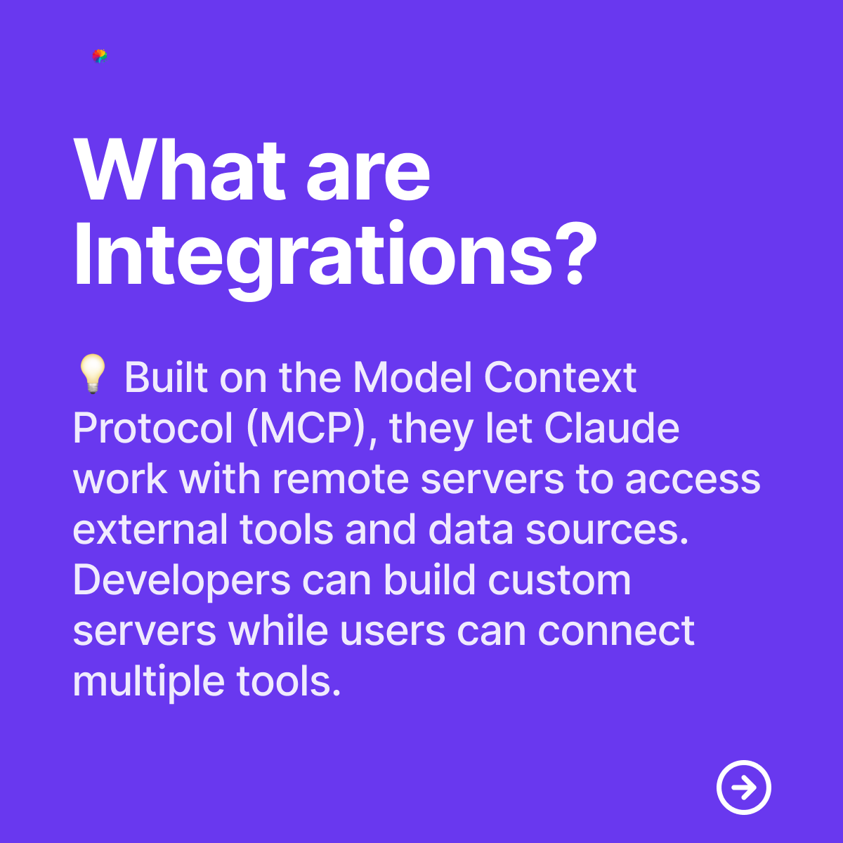 Florian_Ruspi's tweet photo. People are sleeping on integrations by @AnthropicAI bringing MCP servers to desktop. Imagine being able to query your sales data in your CRM directly from Claude, or reviewing and updating your Intercom tickets through chat. 

At the moment, teams are spread across different AI apps and tools, running ad hoc tasks with minimal observability. Now you can sync up your tools and data and execute tasks from one window as opposed to continuously context switching.