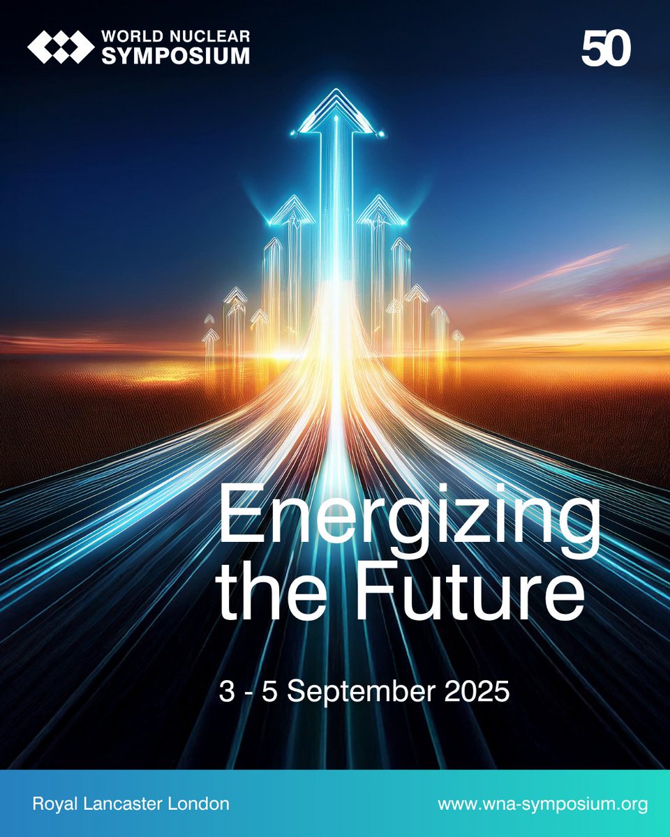 🚀 To scale nuclear, we need cross-sector collaboration:
✔ Investors
✔ Energy users
✔ Technology leaders
✔ Policymakers
Join the conversation 3–5 September in London.
🌐 wna-symposium.org

#Symposium50 #NuclearSympo #NuclearEnergy #CleanEnergy #EnergizingTheFuture