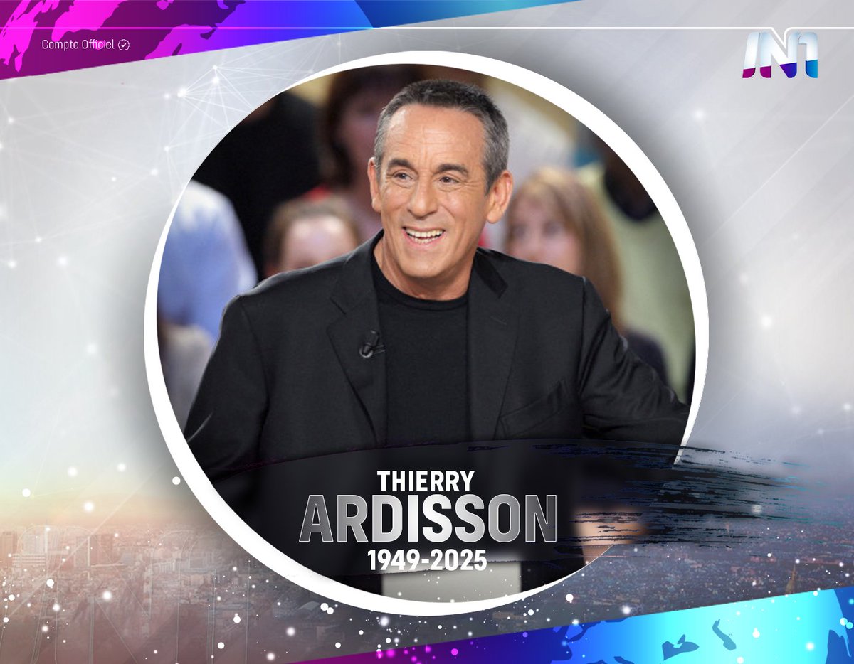 TN1_Off's tweet photo. Thierry Ardisson, connu comme l'homme en noir, nous a quittés à l'âge de 76 ans des suites d'un cancer du foie, a annoncé l'AFP ce matin. Nous adressons tout notre soutien à la famille de Thierry dans cette épreuve difficile. #IN1 https://t.co/reGY0byUWc