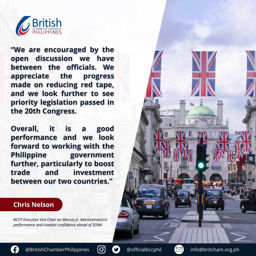 British Chamber of Commerce of the Philippines (@officialbccphil) on Twitter photo #BCCPinTheNews | <a href="/bilyonaryo_ph/">Bilyonaryo</a>'s Business 360
In an interview with BNC's Business 360, BCCP Executive Vice Chair Chris Nelson discusses policy reforms, investor sentiment & wishlist ahead of the 4th SONA.
Watch the interview ⬇️
youtu.be/efMhzTsePP4
#BCCP2025 #BCCPinAction #BCCPinTheNews | <a href="/bilyonaryo_ph/">Bilyonaryo</a>'s Business 360
In an interview with BNC's Business 360, BCCP Executive Vice Chair Chris Nelson discusses policy reforms, investor sentiment & wishlist ahead of the 4th SONA.
Watch the interview ⬇️
youtu.be/efMhzTsePP4
#BCCP2025 #BCCPinAction
