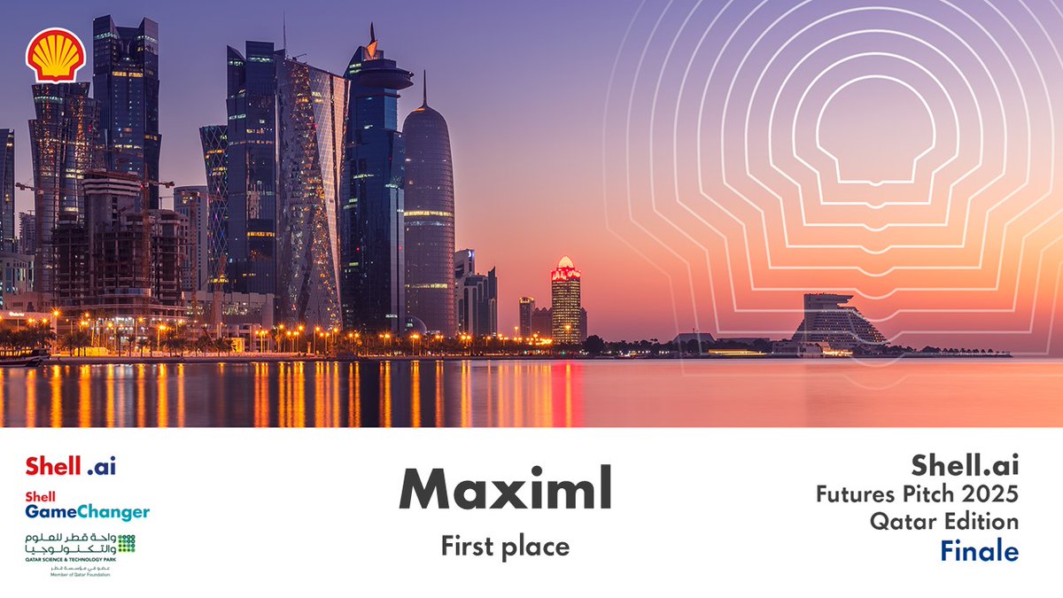 Shell_Qatar's tweet image. تفخر شل قطر بالإعلان عن فوز ماكسمل بنسخة قطر من:
Shell.ai Futures Pitch
لهذا العام، والتي تستضيفها قطر لأول مرة بالشراكة مع واحة قطر للعلوم والتكنولوجيا ومركز شل القطري للأبحاث والتكنولوجيا برز حلهم المبتكر في جودة بيانات الأصول من بين 86 تطبيقا من 27 دولة، مما يدل…