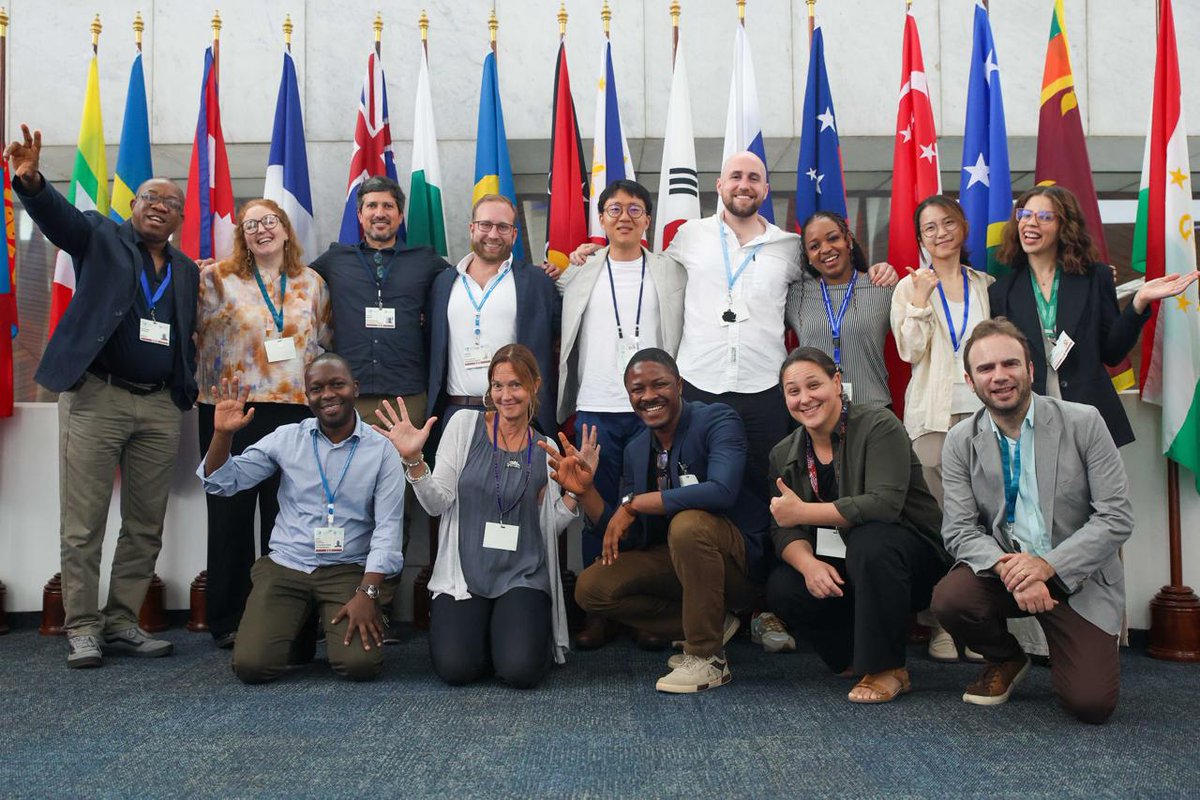 CEJADKenya's tweet image. @cejad and NGO partners at #OEWG47, where Parties reviewed scientific and technical progress under the Montreal Protocol in preparation #MoP37 in Nairobi. We continue to call for urgent action to safeguard the ozone layer and our climate future. PHOTO cred: @IISD_ENB