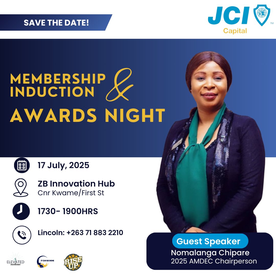 🎉 The JCI Capital Induction &amp; Awards Night is almost here!

Join us for a powerful evening as we usher in a new era of leadership.

We're honored to welcome a truly inspiring voice to the stage, our distinguished Guest Speaker, 2025 AMDEC Chairperson.

📅 Save the date: July 17