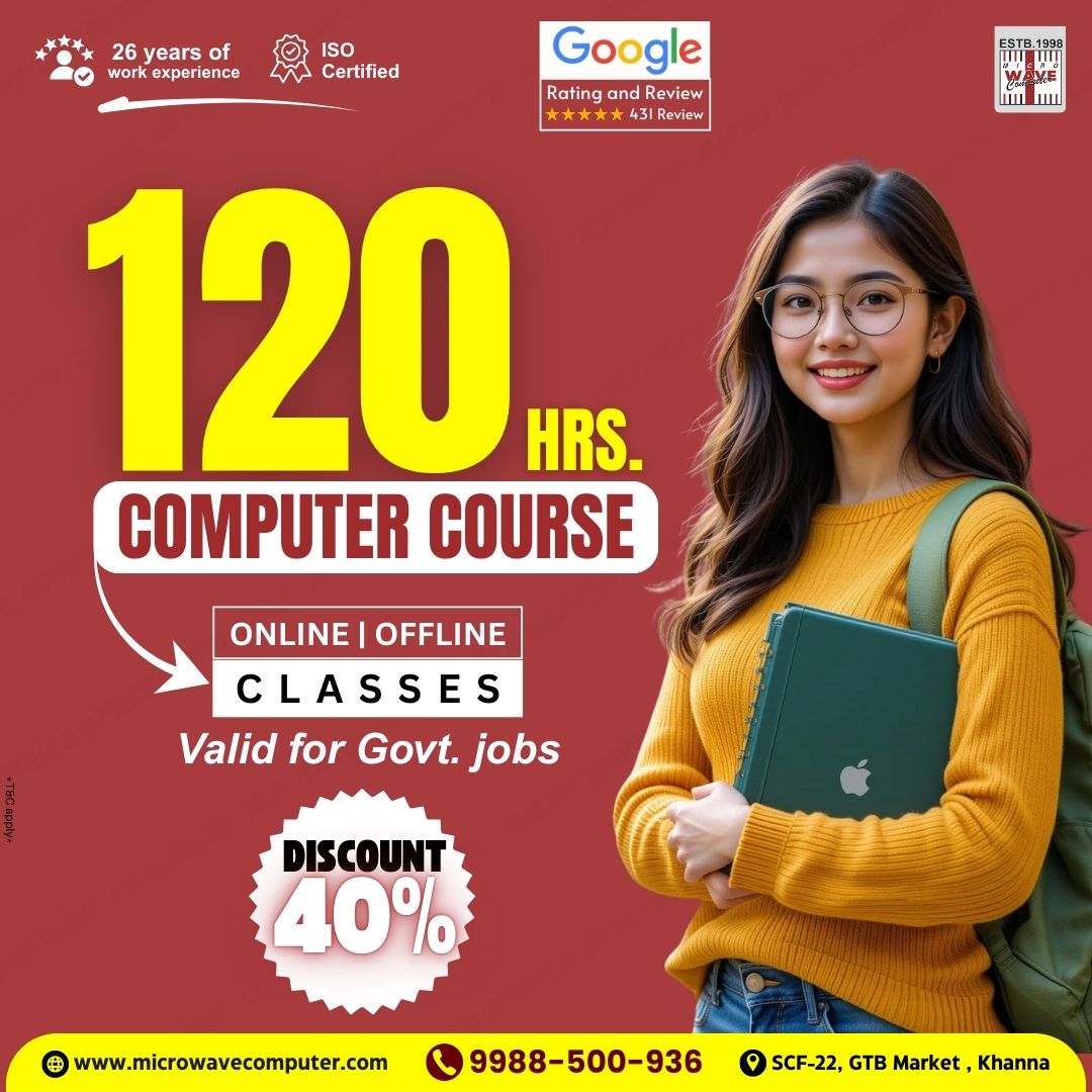 AmandeepKa72810's tweet image. 120 Hours Computer Course – Essential IT Skills for Everyone
Master the fundamentals of computers in this comprehensive 120-hour course, covering MS Office, internet usage, and digital literacy.
#ComputerCourse #MSOfficeTraining #ITBasics #120HoursCourse