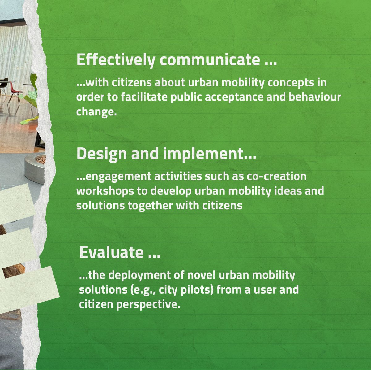 EITUrbanMob's tweet image. 📢 Last chance! 'Citizens on the Move' is a course for civil servants to:
✅ Communicate effectively
✅ Design citizen engagement activities
✅ Evaluate from a citizen's view
Apply by 15 July ⤵️ engage.eiturbanmobility.eu/processes/citi…