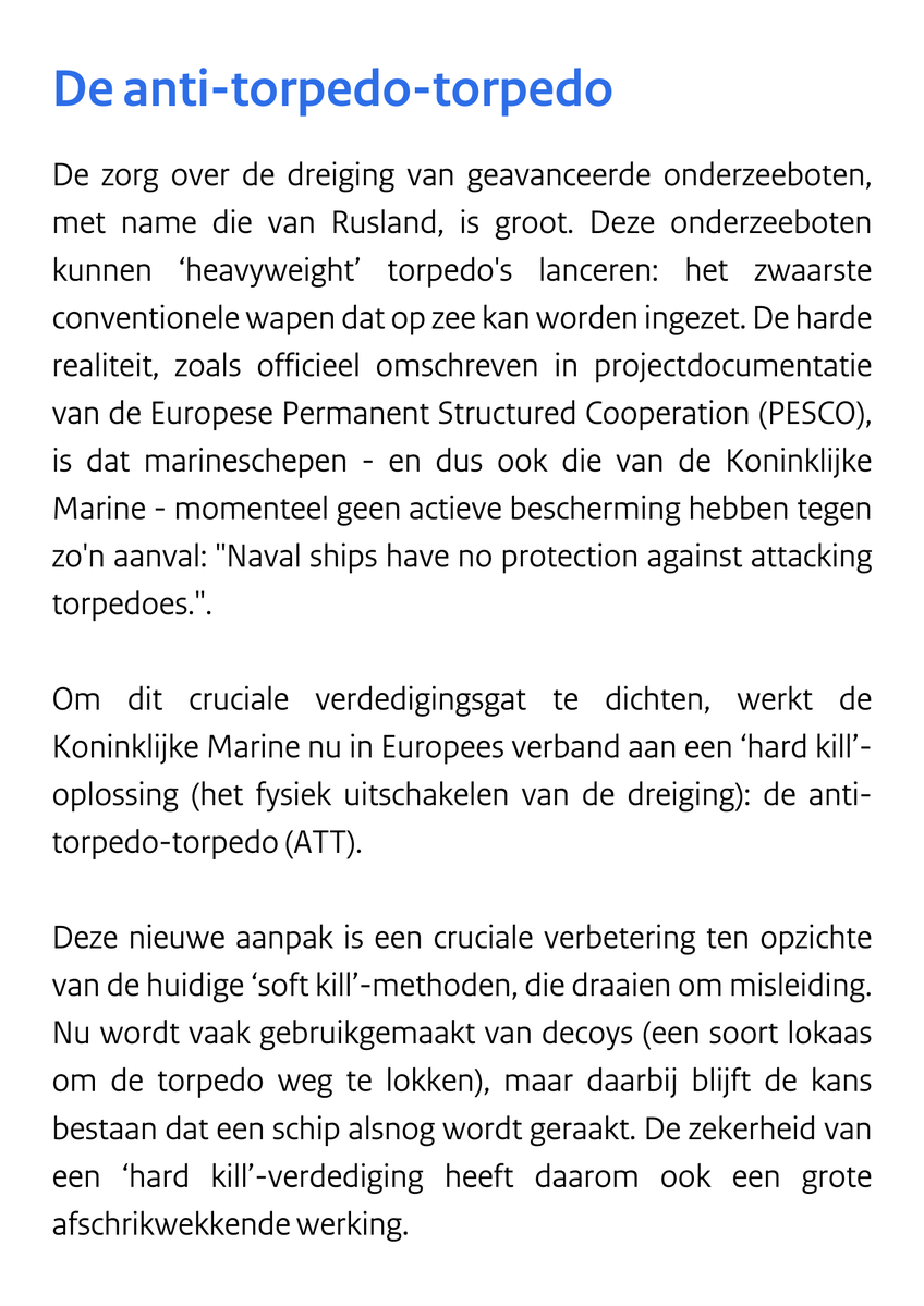 kon_marine's tweet image. Onze schepen hebben nu geen actieve verdediging tegen de meest geavanceerde torpedo's. Dat veranderen we. Samen met Duitsland 🇩🇪 ontwikkelen we binnen #PESCO-verband een anti-torpedo-torpedo om dit cruciale verdedigingsgat te dichten en onze mensen te beschermen. Lees meer ⤵️