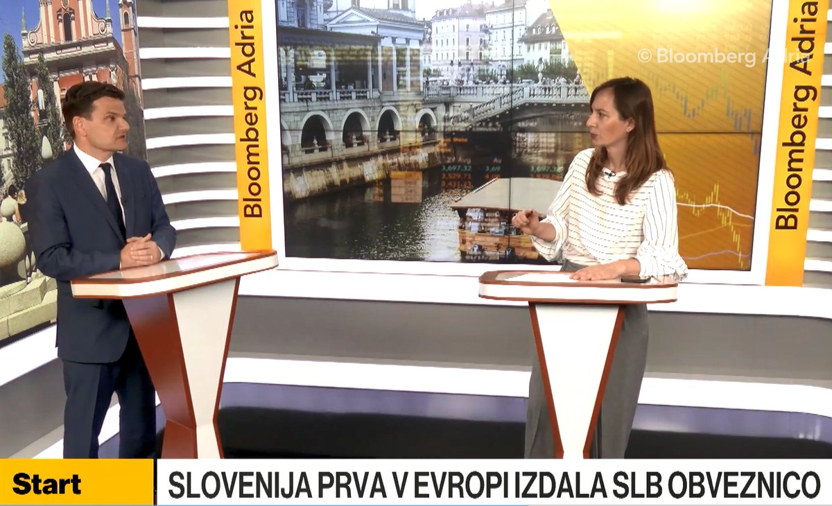 mfinance_gov_si's tweet image. Prvi mož državne zakladnice Marjan Divjak je gostoval na @BloombergAdrSLO in spregovoril o uspešni izdaji prve obveznice, vezane na doseganje trajnostnih ciljev, s čimer smo 🇸🇮 postali prva država v Evropi, ki je izdajo državnega dolga neposredno povezala z okoljskimi cilji.