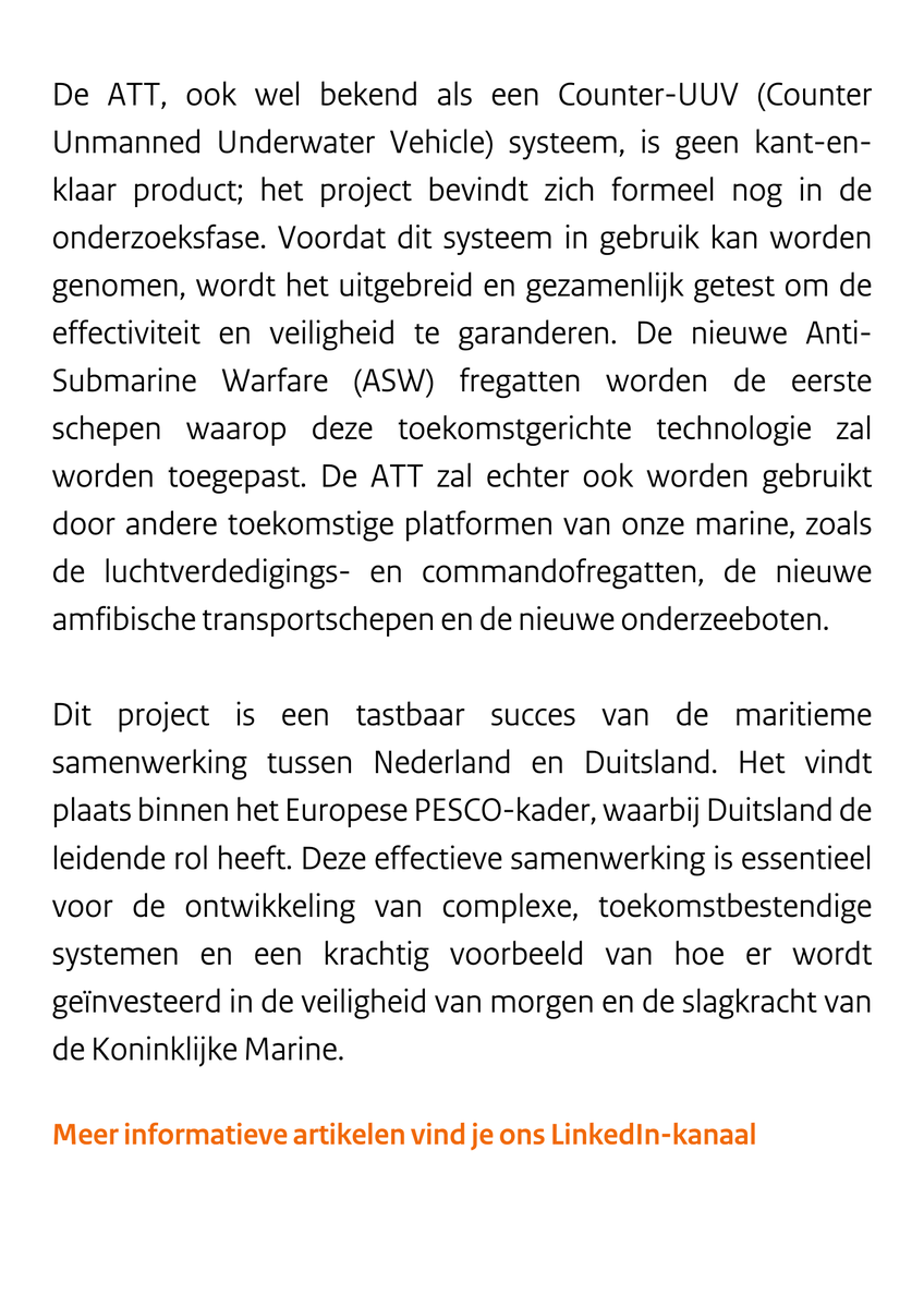 kon_marine's tweet image. Onze schepen hebben nu geen actieve verdediging tegen de meest geavanceerde torpedo's. Dat veranderen we. Samen met Duitsland 🇩🇪 ontwikkelen we binnen #PESCO-verband een anti-torpedo-torpedo om dit cruciale verdedigingsgat te dichten en onze mensen te beschermen. Lees meer ⤵️